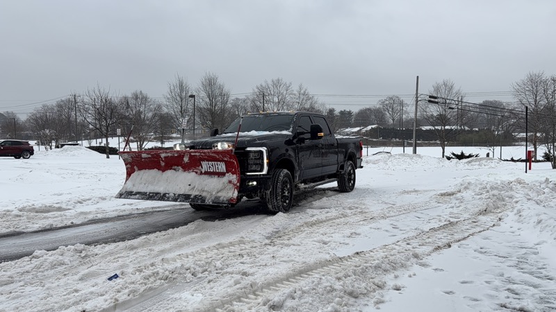 IronHaul truck with Western snow plow attachment ready for service